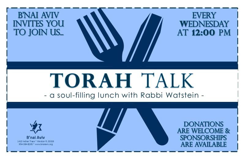 Banner Image for Torah Talk Live with the Rabbi 